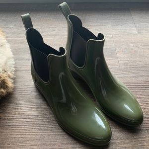 Never worn JCREW ankle rain boots